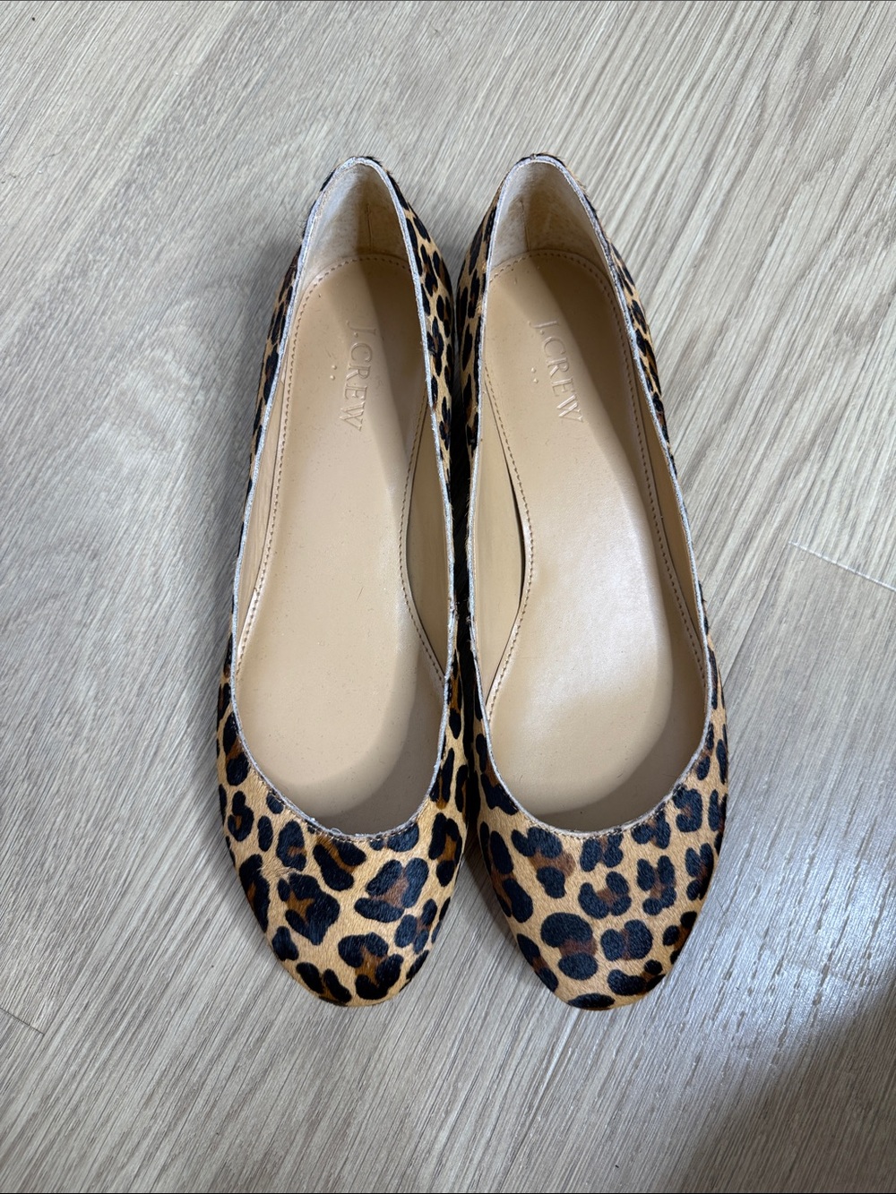 J. Crew Leopard-Print Ballet Flats in Tan and Black Size 8